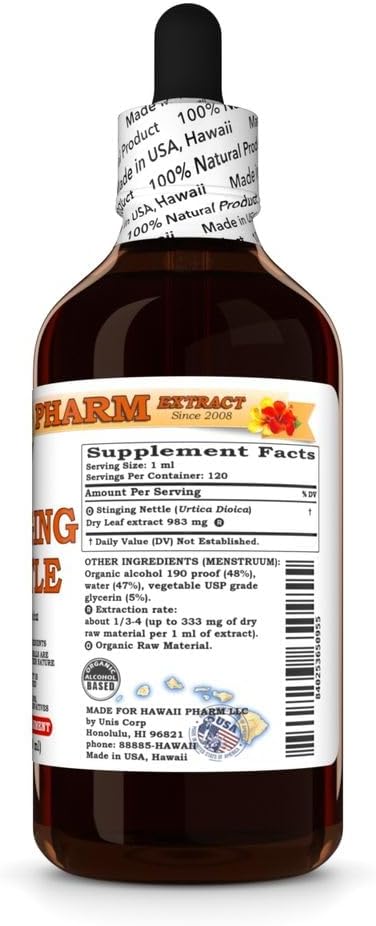 Extracto de Ortiga Orgánica Líquido - 4 Oz | Bienestar Urinario y Articular | bhorganic