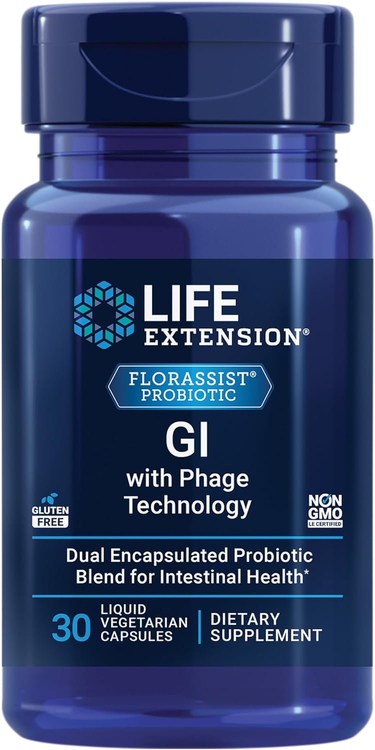 FLORASSIST Probiotic GI con Tecnología de Fagos Life Extension - 30 Cápsulas | Salud Digestiva | bhorganic