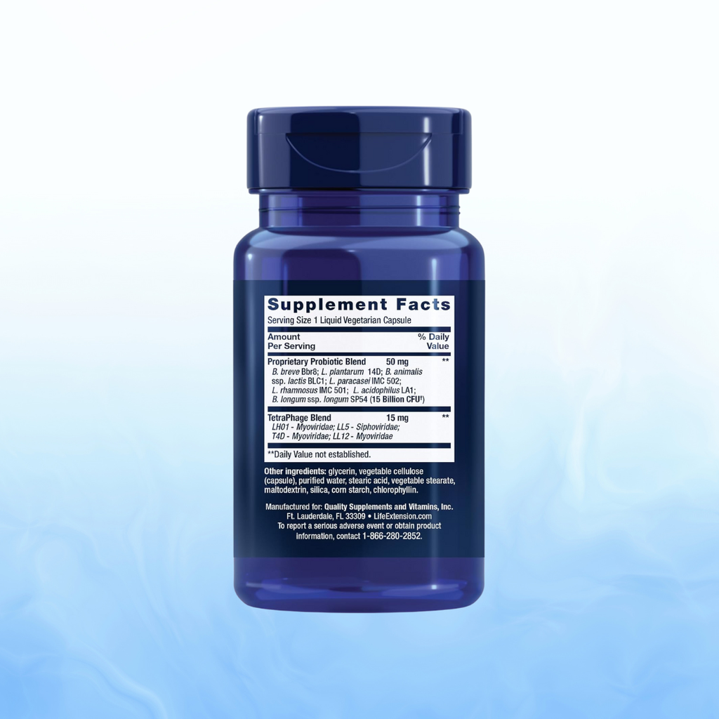FLORASSIST Probiotic GI con Tecnología de Fagos Life Extension - 30 Cápsulas | Salud Digestiva | bhorganic