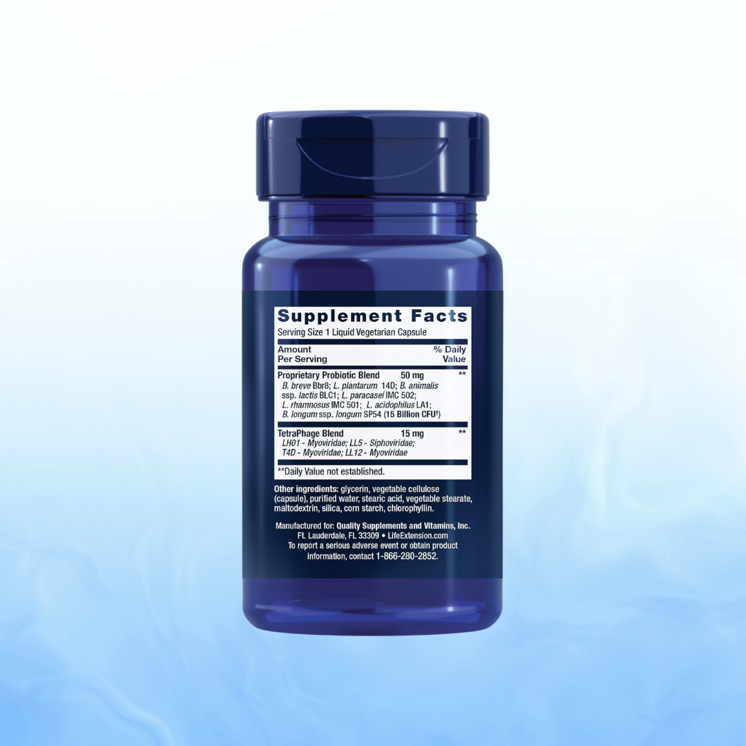 FLORASSIST Probiotic GI con Tecnología de Fagos Life Extension - 30 Cápsulas | Salud Digestiva | bhorganic