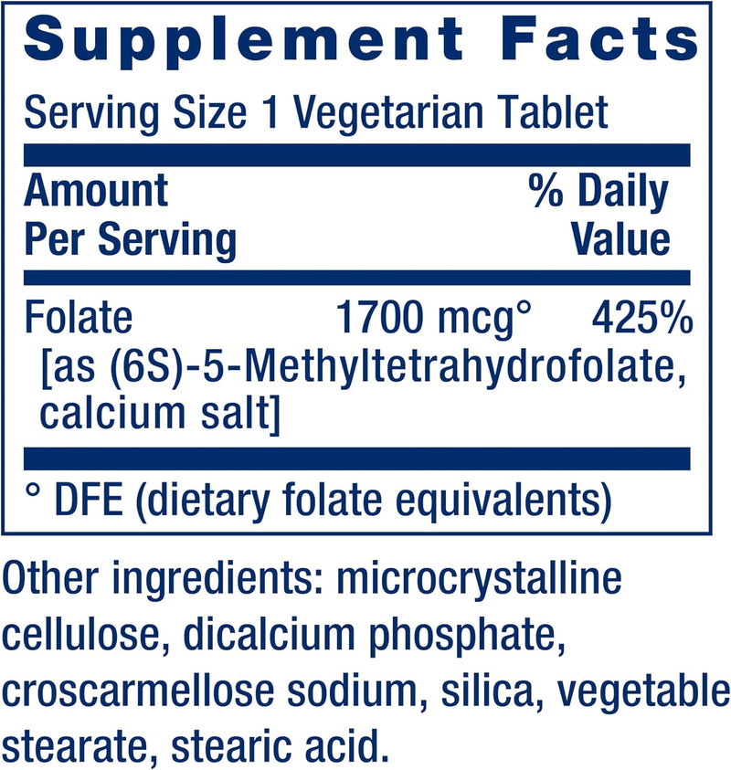 FOLATE 1700 MCG 100 CAPS LIFE EXTENSION