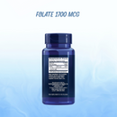 Folate 1700mcg Life Extension - 100 Cápsulas | Ácido Fólico Activo | Salud Cardiovascular | bhorganic