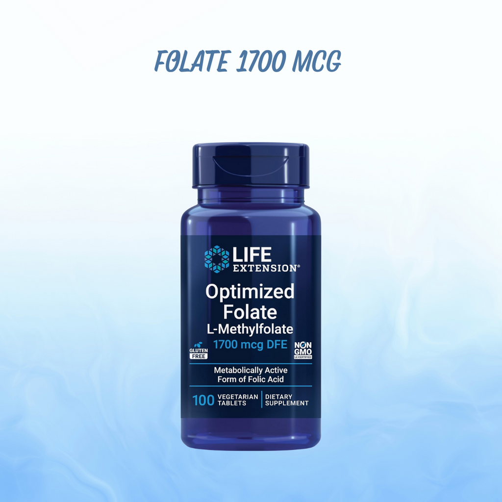 Folate 1700mcg Life Extension 100 Cápsulas