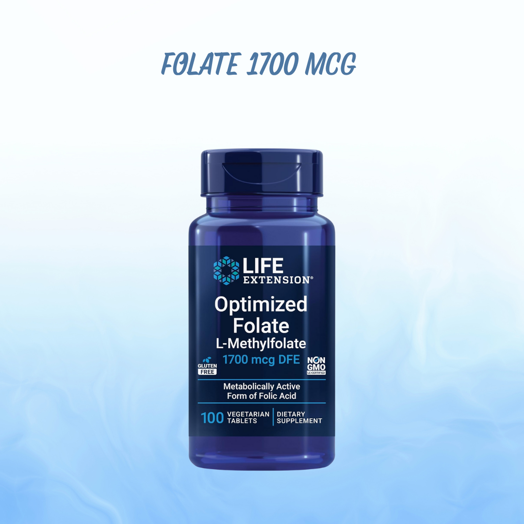 Folate 1700mcg Life Extension 100 Cápsulas
