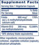 Folato Bioactivo y Vitamina B12 – Life Extension (90 Cápsulas Vegetarianas)