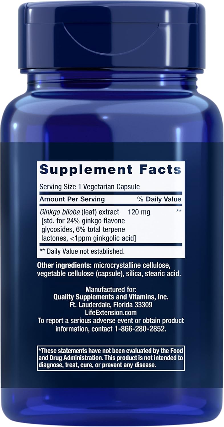 Ginkgo Biloba 120 Mg 365 Caps | Life Extension