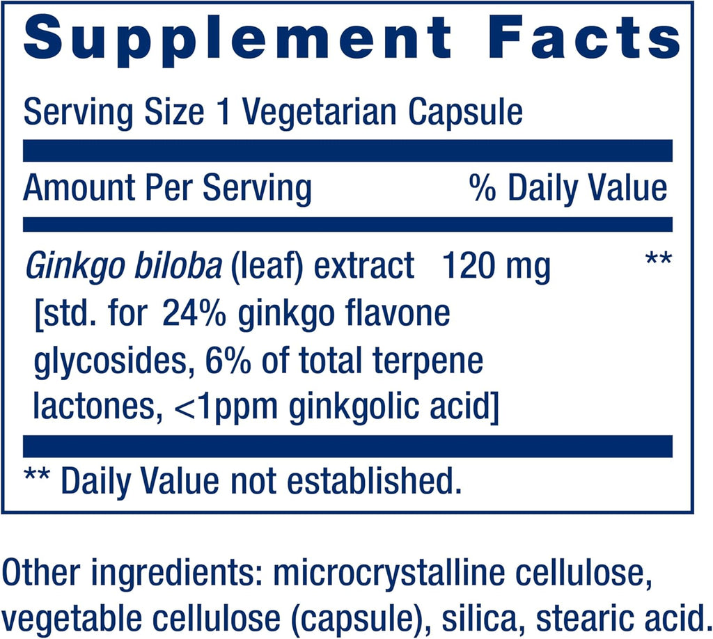 Ginkgo Biloba 120 Mg 365 Caps | Life Extension
