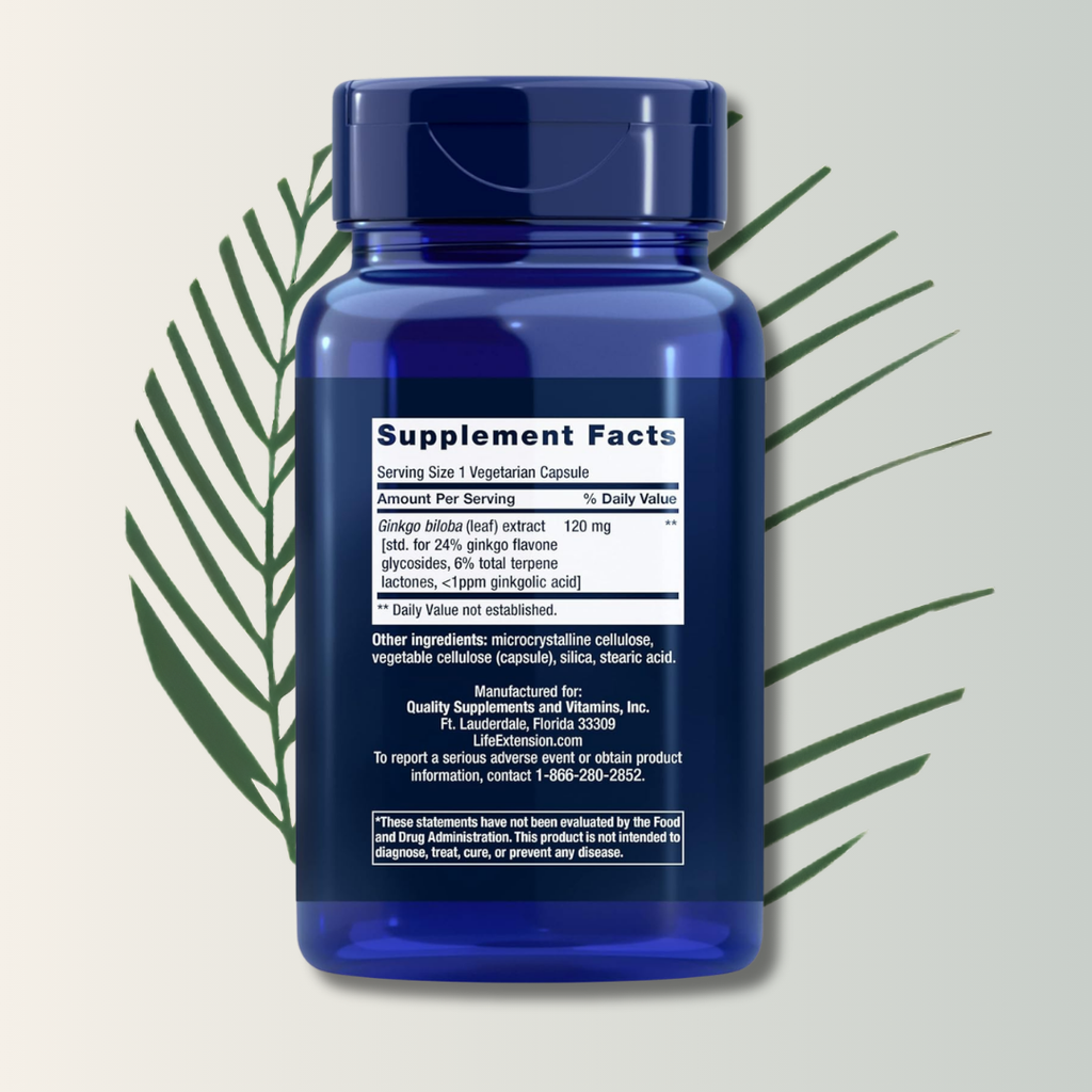 Ginkgo Biloba 120 Mg 365 Caps | Life Extension