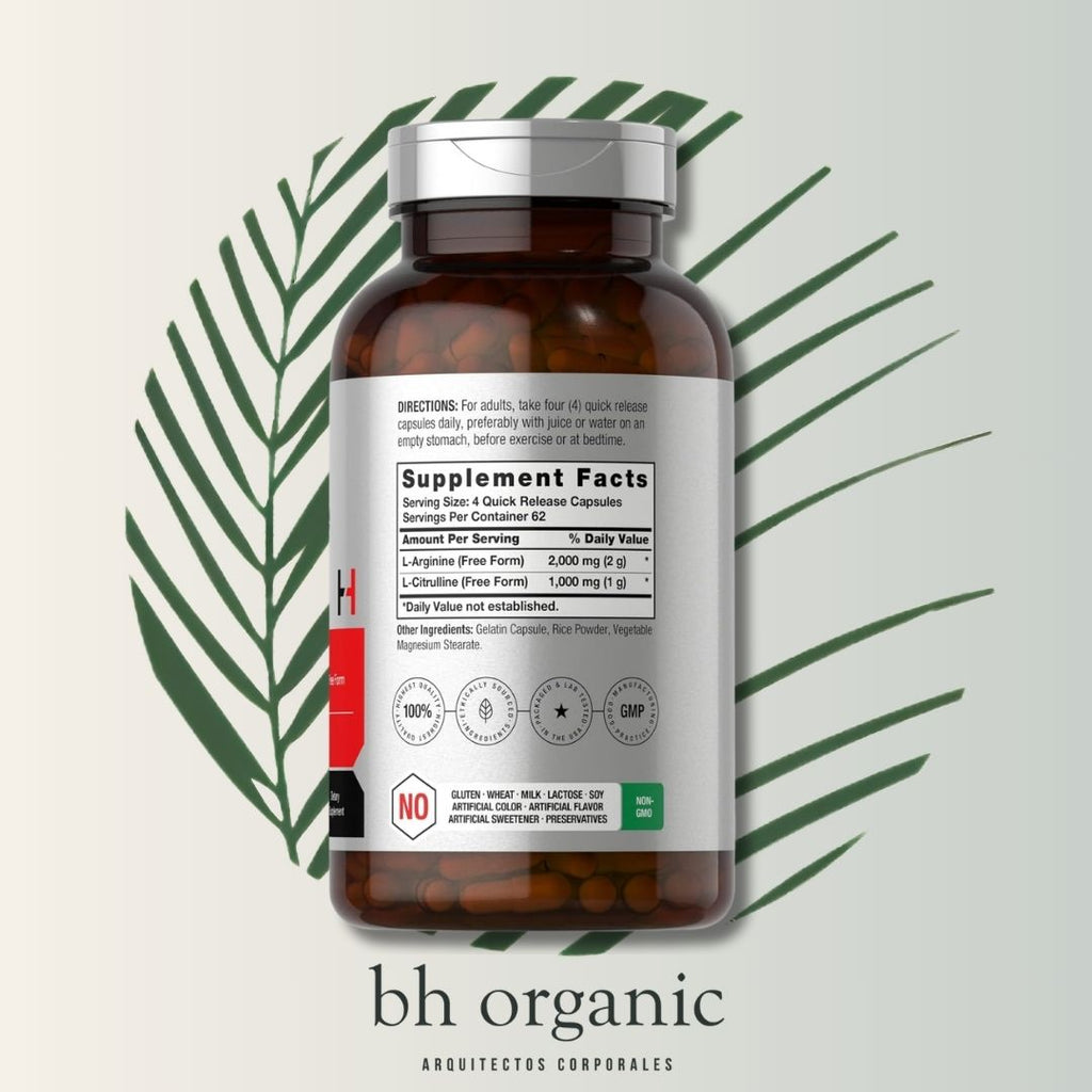 L-Arginina + L-Citrulina 3000 mg – Horbäach (250 cápsulas)