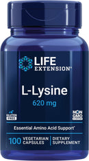 L-lysine 620 Mg – Life Extension (100 Cápsulas Vegetarianas)