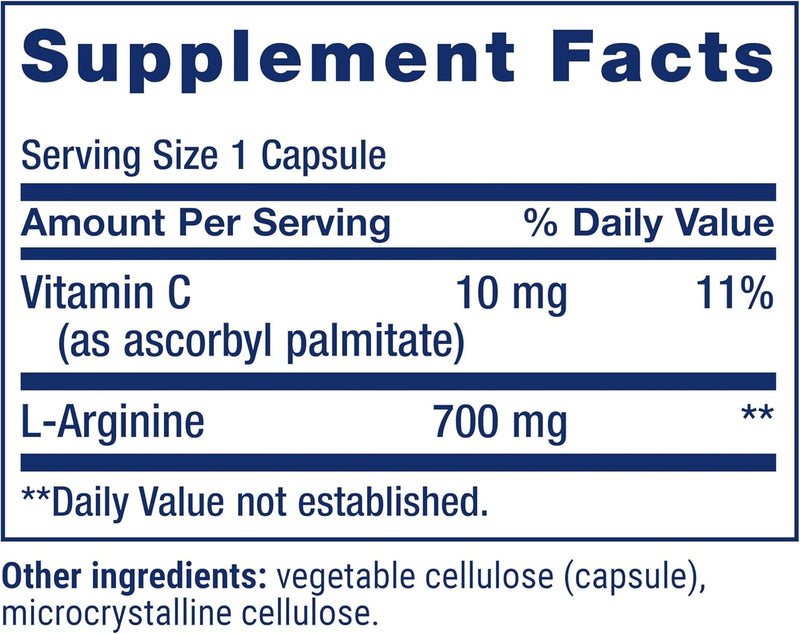 L-arginina 700 Mg – Life Extension (200 Cápsulas Vegetarianas)