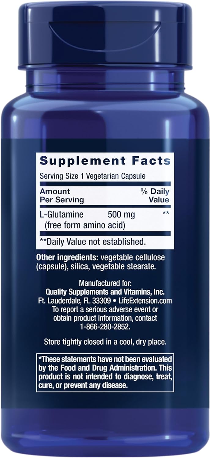 L-glutamine 500 Mg 100 Caps | Life Extension