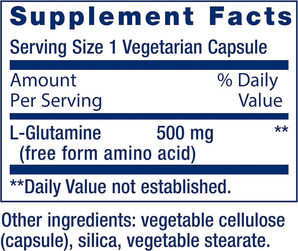 L-glutamine 500 Mg 100 Caps | Life Extension