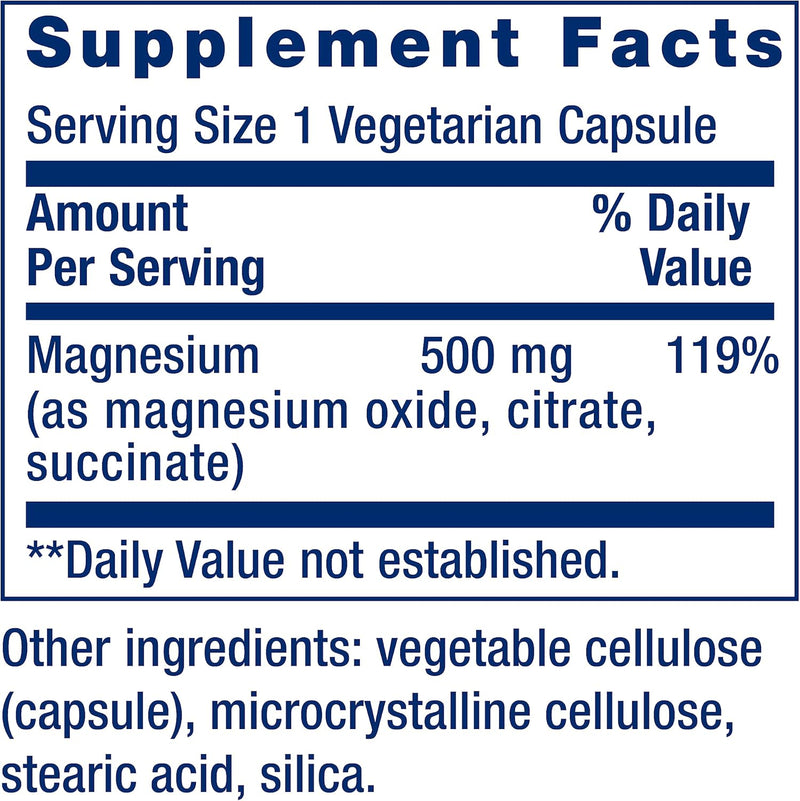 Magnesium Caps 500 Mg – Life Extension (100 Cápsulas)