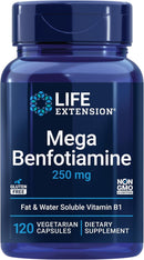 Mega Benfotiamine 250 mg, 120 vegetarian capsules LIFE EXTENSION