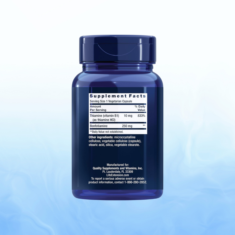 Mega Benfotiamine 250 mg, 120 vegetarian capsules LIFE EXTENSION