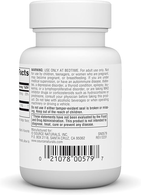 🌙 MELATONINA 5MG 50 PASTILLA SABOR NARANJA SOURCE NATURALS