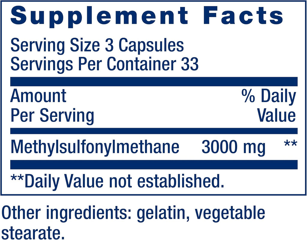 MSM 1000 Mg – Life Extension (100 Cápsulas)