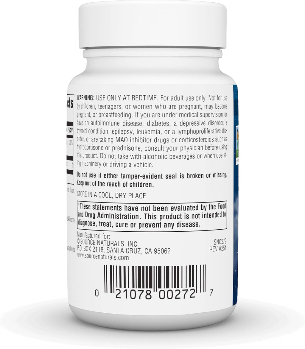 Melatonina 2.5mg Sublingual Source Naturals - 120 Tabletas | Descanso Natural | bhorganic