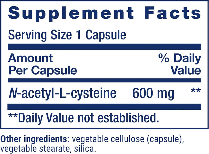 N-acetil-l-cisteína 600 Mg 60 Cáps | Life Extension