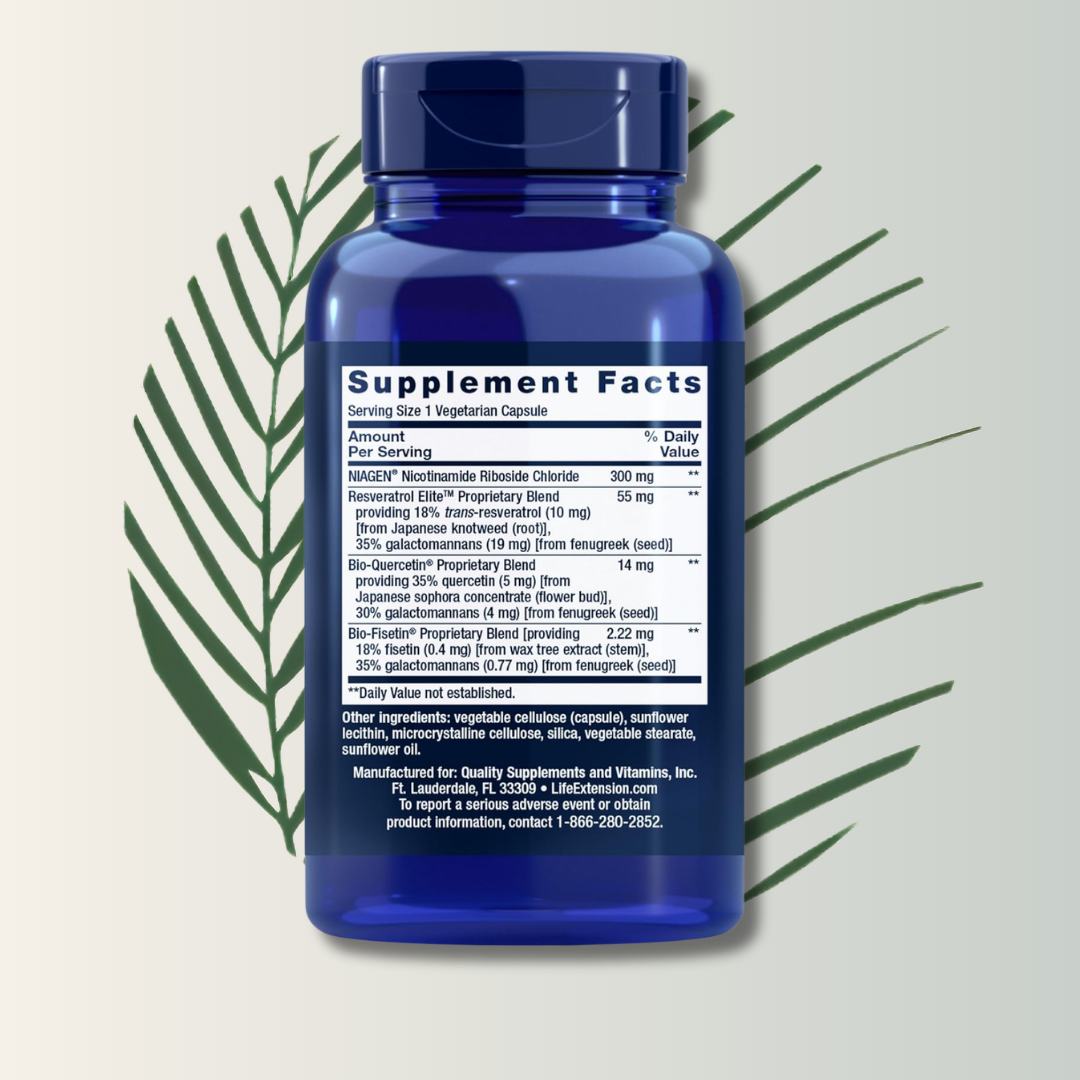 NAD+ Cell Regenerador y Resveratrol Elite 30 Caps | Life Extension