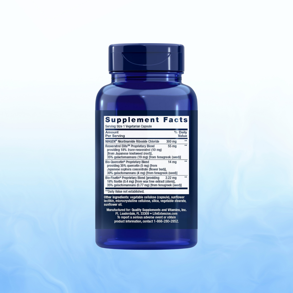 NAD+ Cell Regenerador y Resveratrol Elite 30 Caps | Life Extension