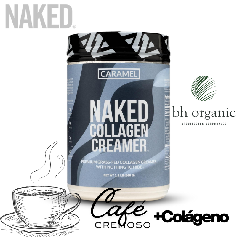 Naked Collagen Creamer Caramelo 540g - 40 Porciones | Con MCT | Sabor Natural | bhorganic