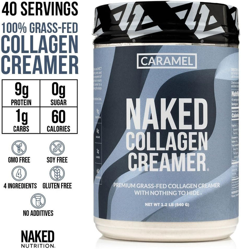 Naked Collagen Creamer Caramelo 540g - 40 Porciones | Con MCT | Sabor Natural | bhorganic