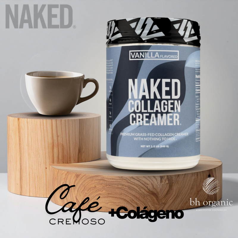 Naked Collagen Creamer Vainilla 540g - 40 Porciones | Con MCT | Sabor Natural | bhorganic