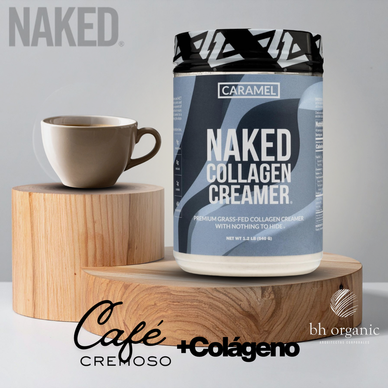 Naked Collagen Creamer Caramelo 540g - 40 Porciones | Con MCT | Sabor Natural | bhorganic