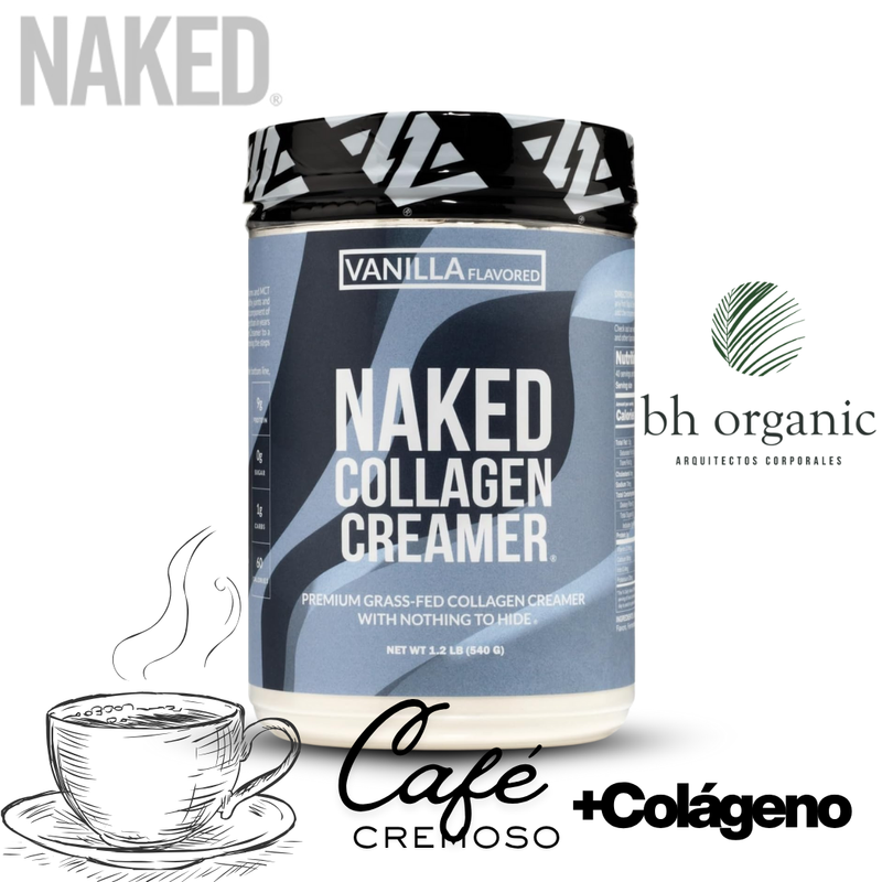 Naked Collagen Creamer Vainilla 540g - 40 Porciones | Con MCT | Sabor Natural | bhorganic
