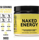 Naked Energy Pre-Workout 240g - 50 Porciones | Sin Sabor | 200mg Cafeína Natural | bhorganic