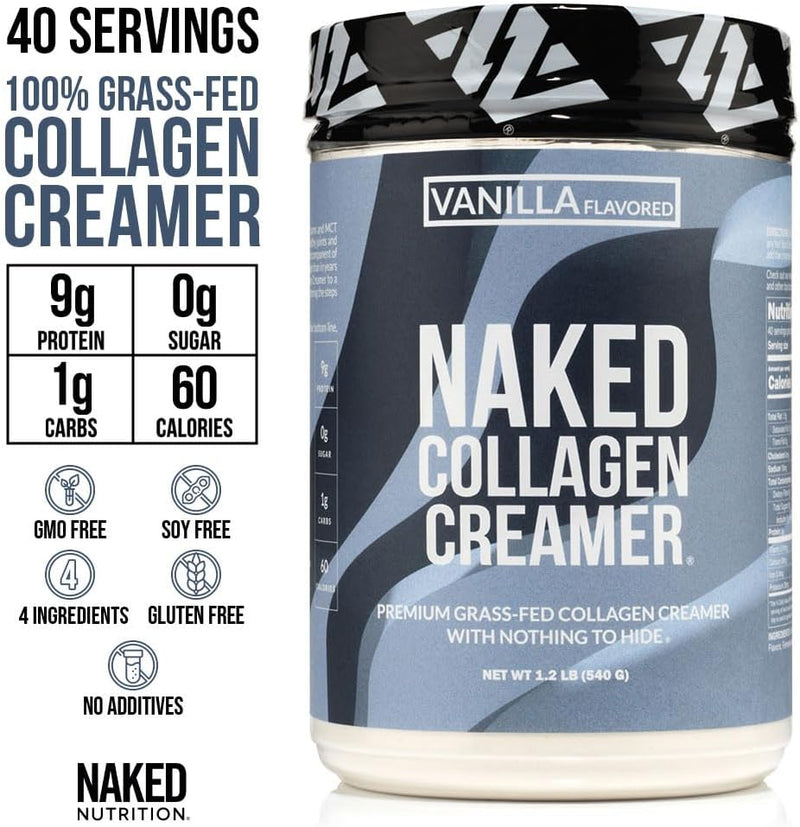 Naked Collagen Creamer Vainilla 540g - 40 Porciones | Con MCT | Sabor Natural | bhorganic