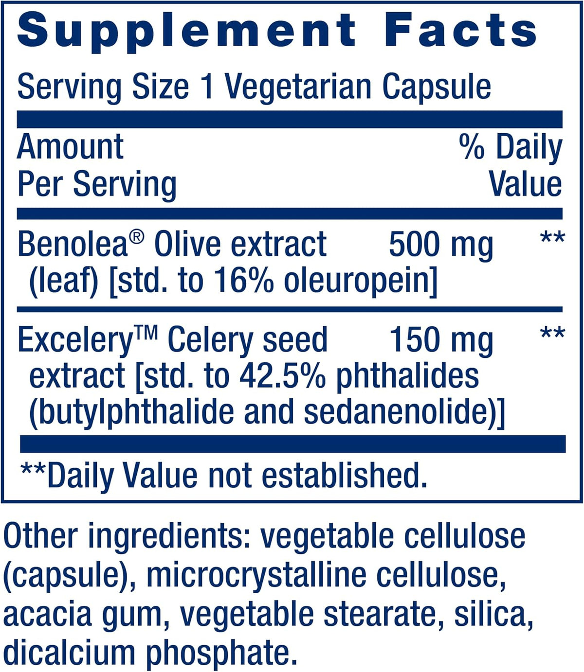 Advanced Olive Leaf Vascular Support Life Extension - 60 Cápsulas | Salud Cardiovascular | bhorganic