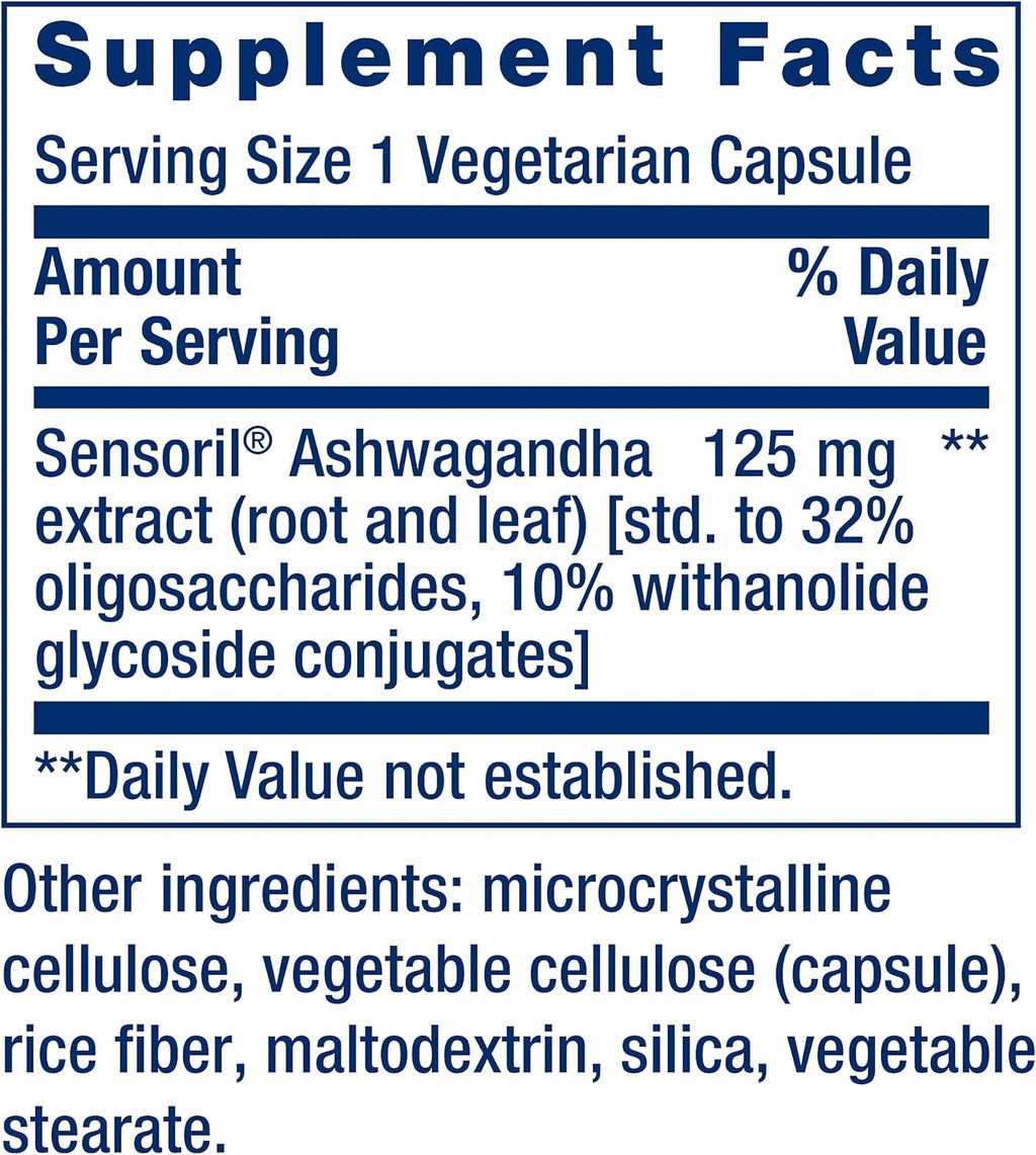 Optimized Ashwagandha 60 vegetarian capsules LIFE EXTENSION