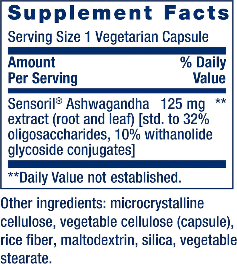 Optimized Ashwagandha 60 vegetarian capsules LIFE EXTENSION
