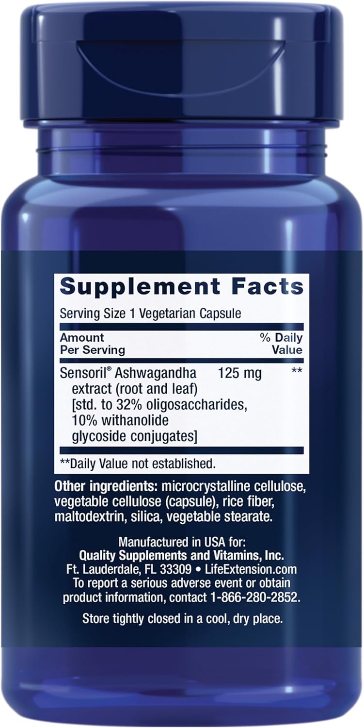 Optimized Ashwagandha 60 vegetarian capsules LIFE EXTENSION
