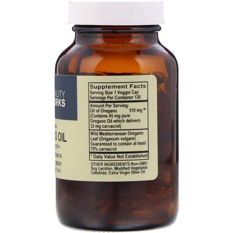 Aceite de Orégano 70% Carvacrol Vitality Works - 120 Cápsulas Líquidas | Bienestar Natural | bhorganic