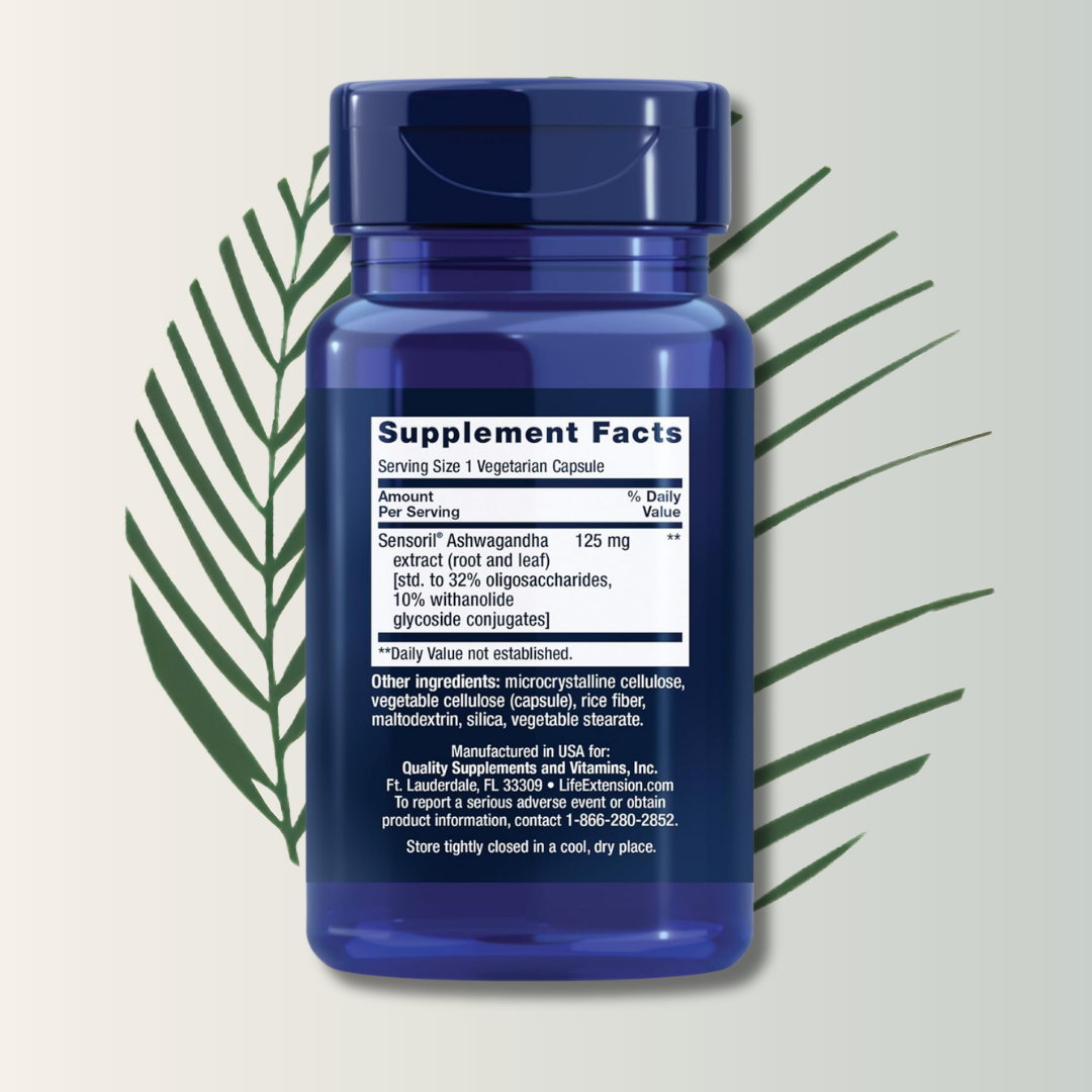 Optimized Ashwagandha 60 vegetarian capsules LIFE EXTENSION