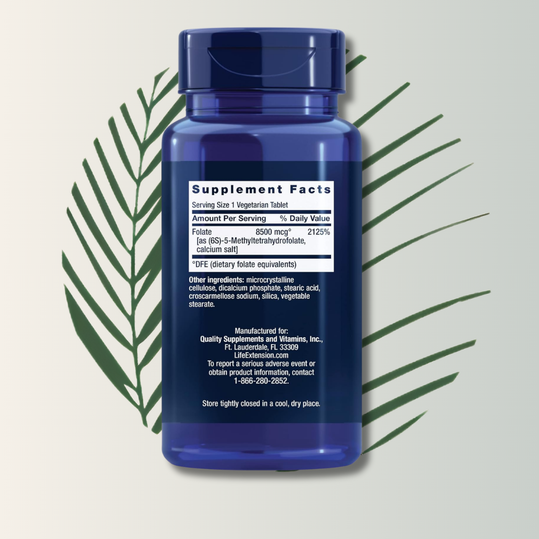 Optimized Folate L- Methylfolate 8500 Mcg Life Extension