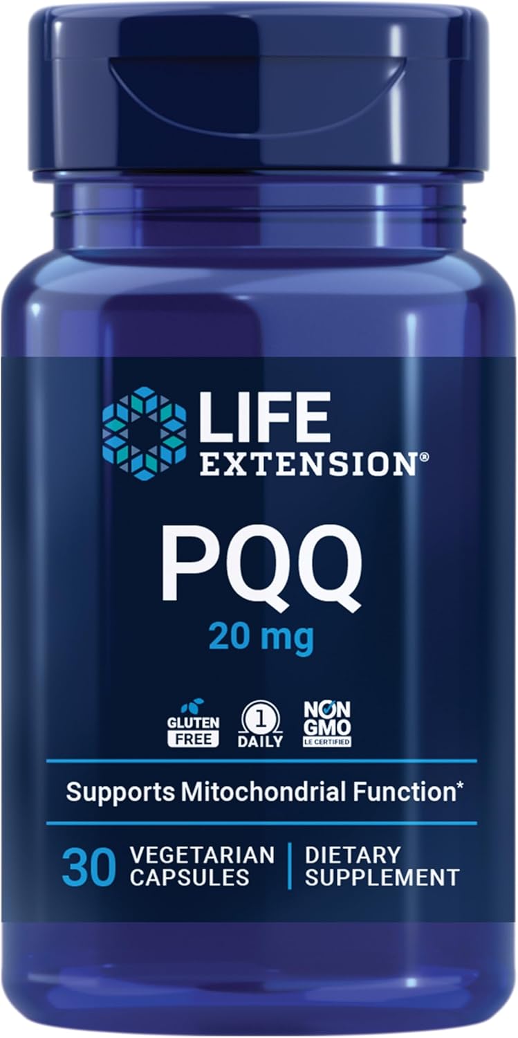 PQQ Pyrroloquinoline Quinone 20mg Life Extension - 30 Cápsulas Vegetarianas | Energía Mitocondrial | bhorganic