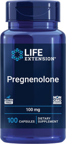 Pregnenolone 100mg Life Extension - 100 Cápsulas | Precursor Hormonal | Bienestar Cognitivo | bhorganic