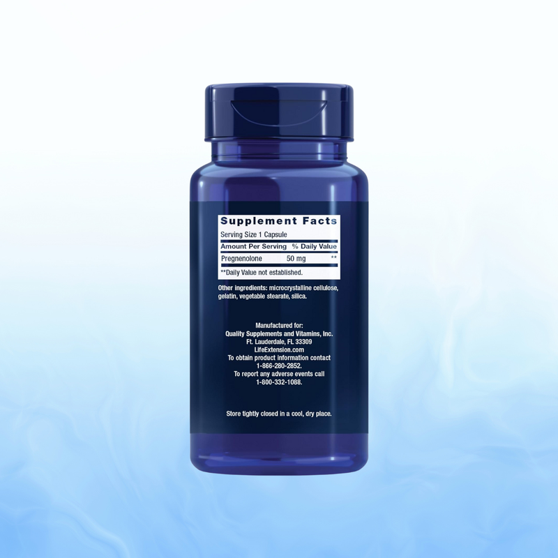 Pregnenolone 50 Mg – Life Extension (100 Cápsulas Vegetarianas)
