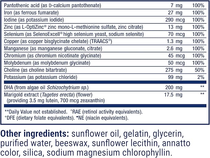 Prenatal Advantage Life Extension - 120 Cápsulas Suaves | Multivitamínico Prenatal | Bienestar Maternal | bhorganic