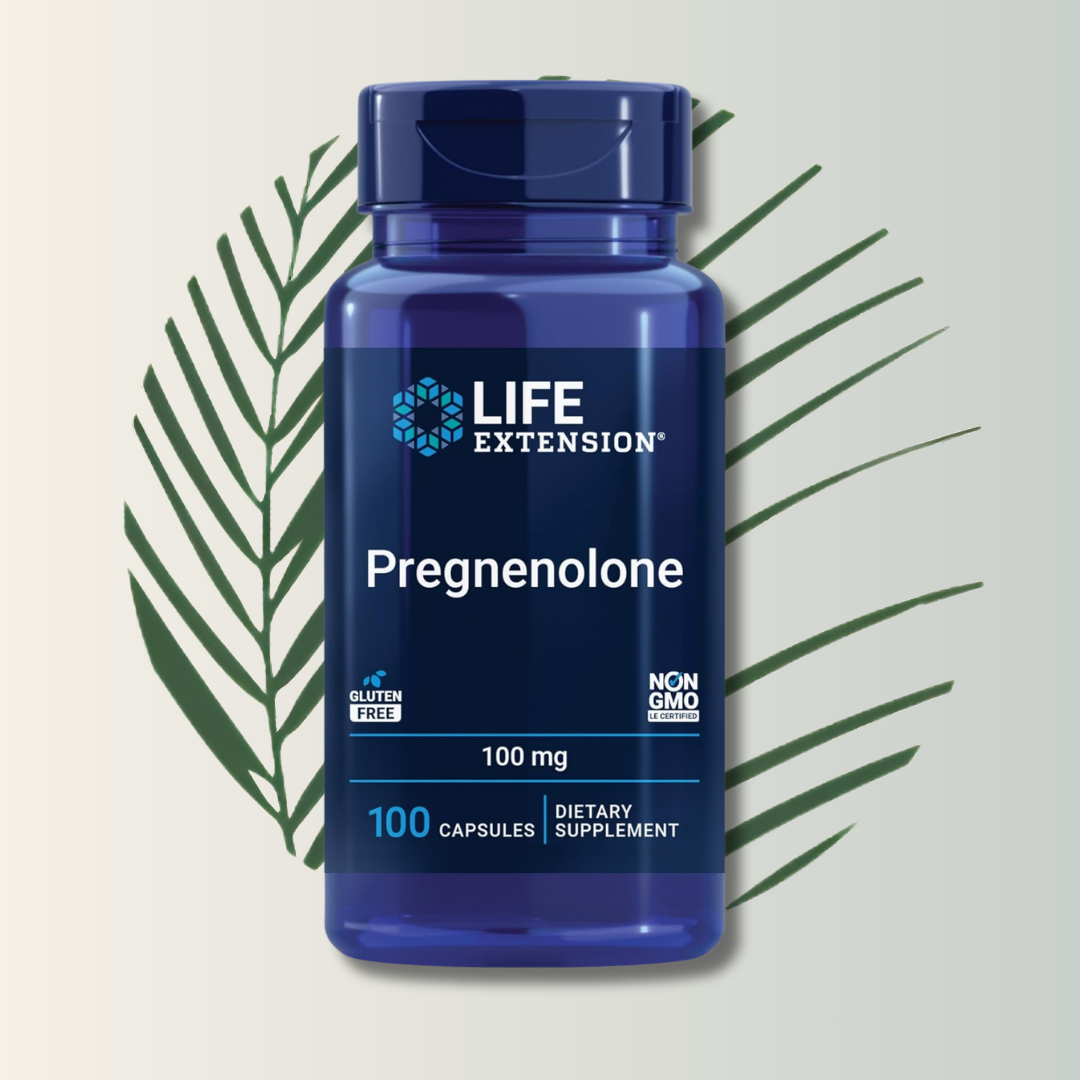 Pregnenolone 100mg Life Extension - 100 Cápsulas | Precursor Hormonal | Bienestar Cognitivo | bhorganic