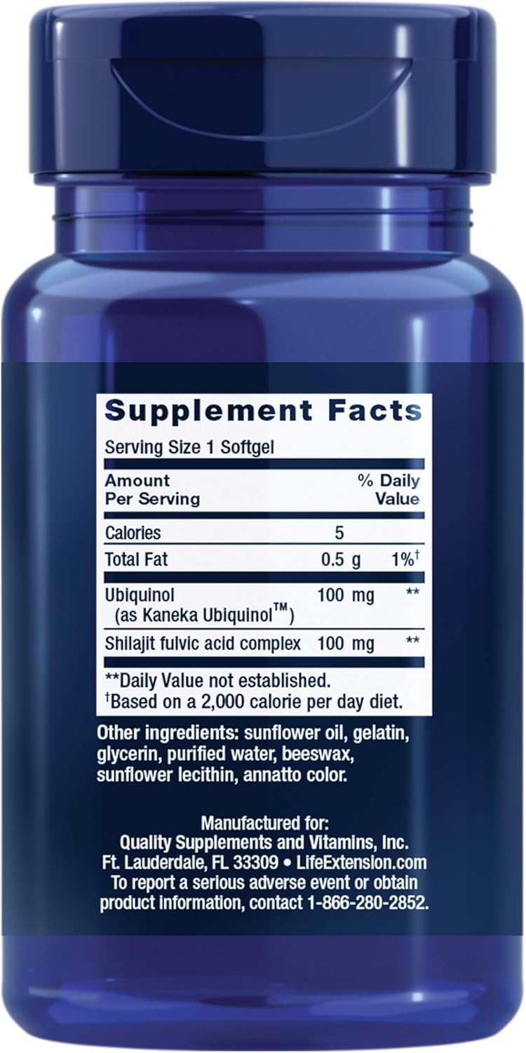 Super Ubiquinol CoQ10 with Enhanced Mitochondrial Support™ 100 mg, 30 softgels LIFE EXTENSION