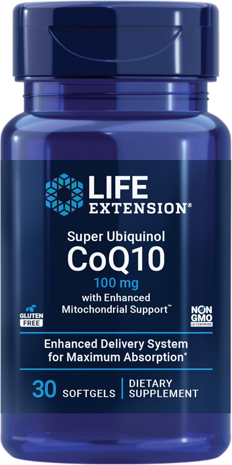Super Ubiquinol CoQ10 with Enhanced Mitochondrial Support™ 100 mg, 30 softgels LIFE EXTENSION