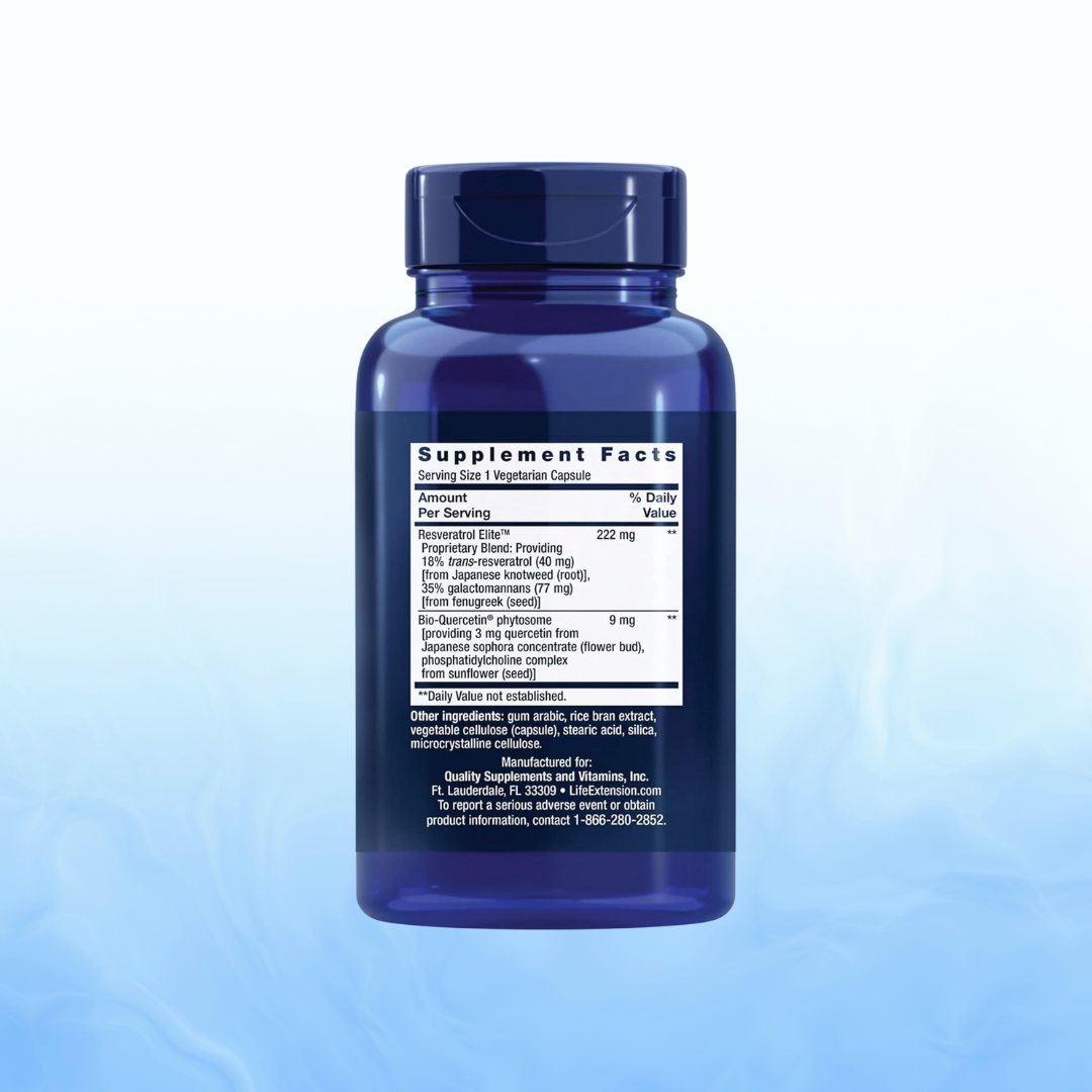 Resveratrol Elite Optimizado – Life Extension (60 Cápsulas Vegetarianas)