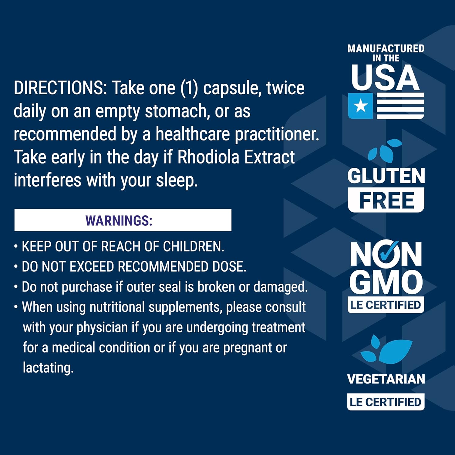 Rhodiola Extract 250 MG 60 Veg Caps | Life Extension