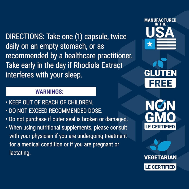 Rhodiola Extract 250 MG 60 Veg Caps | Life Extension